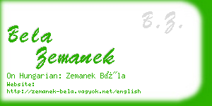 bela zemanek business card